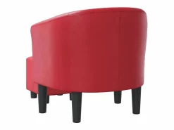 Outlet Clicnbuy Sillón con taburete cuero sintético Rojo