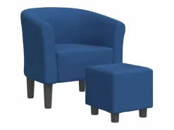 Hot Sillón con taburete tela Sillón Estilo Cabriolet