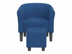 Hot Sillón con taburete tela Sillón Estilo Cabriolet