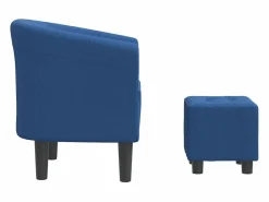 Hot Sillón con taburete tela Sillón Estilo Cabriolet