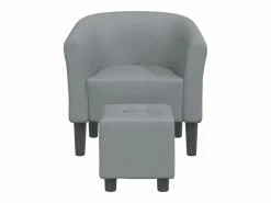 Clicnbuy Sillón con taburete tela claro