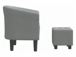 Clicnbuy Sillón con taburete tela claro