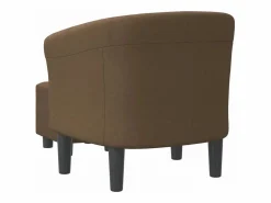 Clicnbuy Sillón con taburete tela marrón
