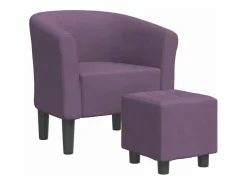 Sale vidaxl Sillón con taburete tela morado Violeta