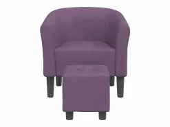 Clicnbuy Sillón con taburete tela morado