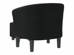 Discount Sillón con taburete tela negra Sillón Estilo Cabriolet