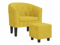 Clicnbuy Sillón con taburete terciopelo