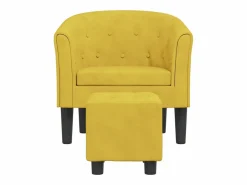 Clicnbuy Sillón con taburete terciopelo
