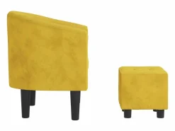Clicnbuy Sillón con taburete terciopelo