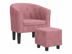 vidaxl Sillón con taburete terciopelo