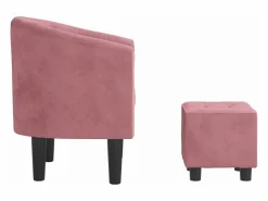 vidaxl Sillón con taburete terciopelo