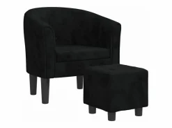 vidaxl Sillón con taburete terciopelo