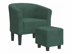 Clearance Clicnbuy Sillón con taburete terciopelo oscuro Verde