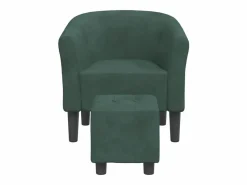 Clearance Clicnbuy Sillón con taburete terciopelo oscuro Verde