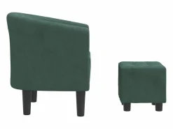 Clearance Clicnbuy Sillón con taburete terciopelo oscuro Verde