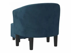 Online Clicnbuy Sillón con taburete terciopelo oscuro Azul