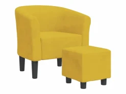 vidaxl Sillón con taburete terciopelo