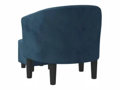 Hot vidaxl Sillón con taburete terciopelo oscuro Azul