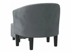 Clicnbuy Sillón con taburete terciopelo oscuro