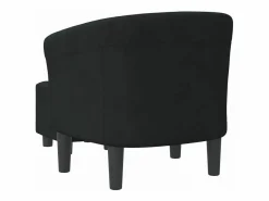 New vidaxl Sillón con taburete terciopelo Negro