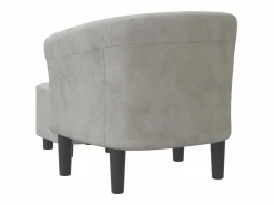 Best vidaxl Sillón con taburete terciopelo Gris claro