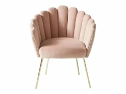 AHD Sillón concha butaca diseño moderno terciopelo patas doradas Calicis -