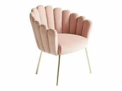 AHD Sillón concha butaca diseño moderno terciopelo patas doradas Calicis -