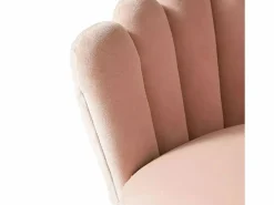 AHD Sillón concha butaca diseño moderno terciopelo patas doradas Calicis -