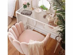AHD Sillón concha butaca diseño moderno terciopelo patas doradas Calicis -