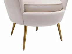 Sale Vente-unique Sillón concha de terciopelo color con patas de metal LALEA Beige
