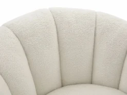 New Vente-unique Sillón concha giratorio en tela bouclé color COSSATO Blanco
