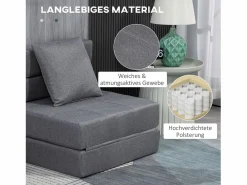 Best Sillón convertible 2 en 1 con función cama, espuma, oscuro (70x70x61cm) Gris