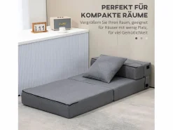 Best Sillón convertible 2 en 1 con función cama, espuma, oscuro (70x70x61cm) Gris