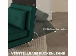 Sillón convertible 3 en 1 con cojín, tejido de terciopelo, patas de acero, oscuro (77x88x83cm)