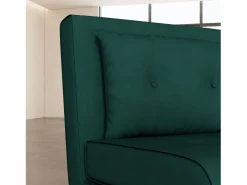 Sillón convertible 3 en 1 con cojín, tejido de terciopelo, patas de acero, oscuro (77x88x83cm)