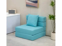 Discount Sillón convertible 2 en 1 con función cama, espuma, (70x70x61cm) Azul