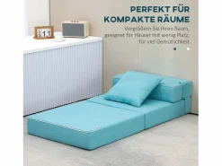 Discount Sillón convertible 2 en 1 con función cama, espuma, (70x70x61cm) Azul
