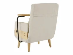 Outlet Sillón convertible 3 en 1 con función cama - Cojín y base de madera - Tejido de lino Sillón Cama