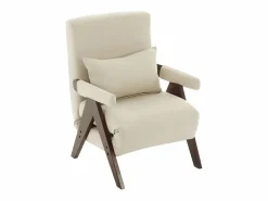 Discount DripeX Sillón convertible de lino - con almohada - respaldo ajustable en 6 niveles - superficie para acostarse 184x56 cm Beige