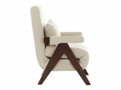 Discount DripeX Sillón convertible de lino - con almohada - respaldo ajustable en 6 niveles - superficie para acostarse 184x56 cm Beige