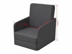 Hot Clicnbuy Sillón convertible en cama tela oscuro Gris