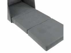 New Sillón convertible en cama, 2 bolsillos de almacenamiento, estructura de metal, poliéster, (70x76x77 cm) Sillón Cama