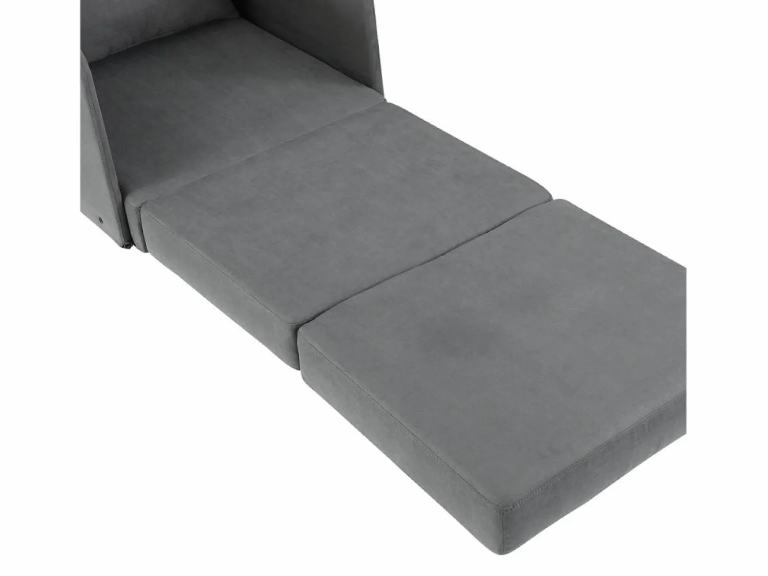 New Sillón convertible en cama, 2 bolsillos de almacenamiento, estructura de metal, poliéster, (70x76x77 cm) Sillón Cama