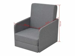 Sale Clicnbuy Sillón convertible en cama tela claro Gris