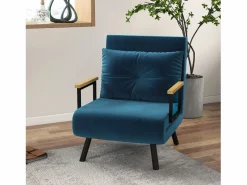 Sillón convertible en cama, tejido terciopelo, color (63x73x81 cm)