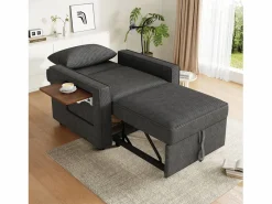Clearance Sillón convertible en pana - Sofá individual con mesa auxiliar y puertos USB/Tipo C Sillón Cama