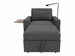 Clearance Sillón convertible en pana - Sofá individual con mesa auxiliar y puertos USB/Tipo C Sillón Cama