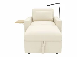 Hauss Spole Sillón convertible en pana - Sofá individual con mesa auxiliar y puertos USB/Tipo C