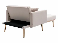 Hauss Spole Sillón convertible en terciopelo con respaldo regulable en 3 posiciones 165x90x77cm Beige