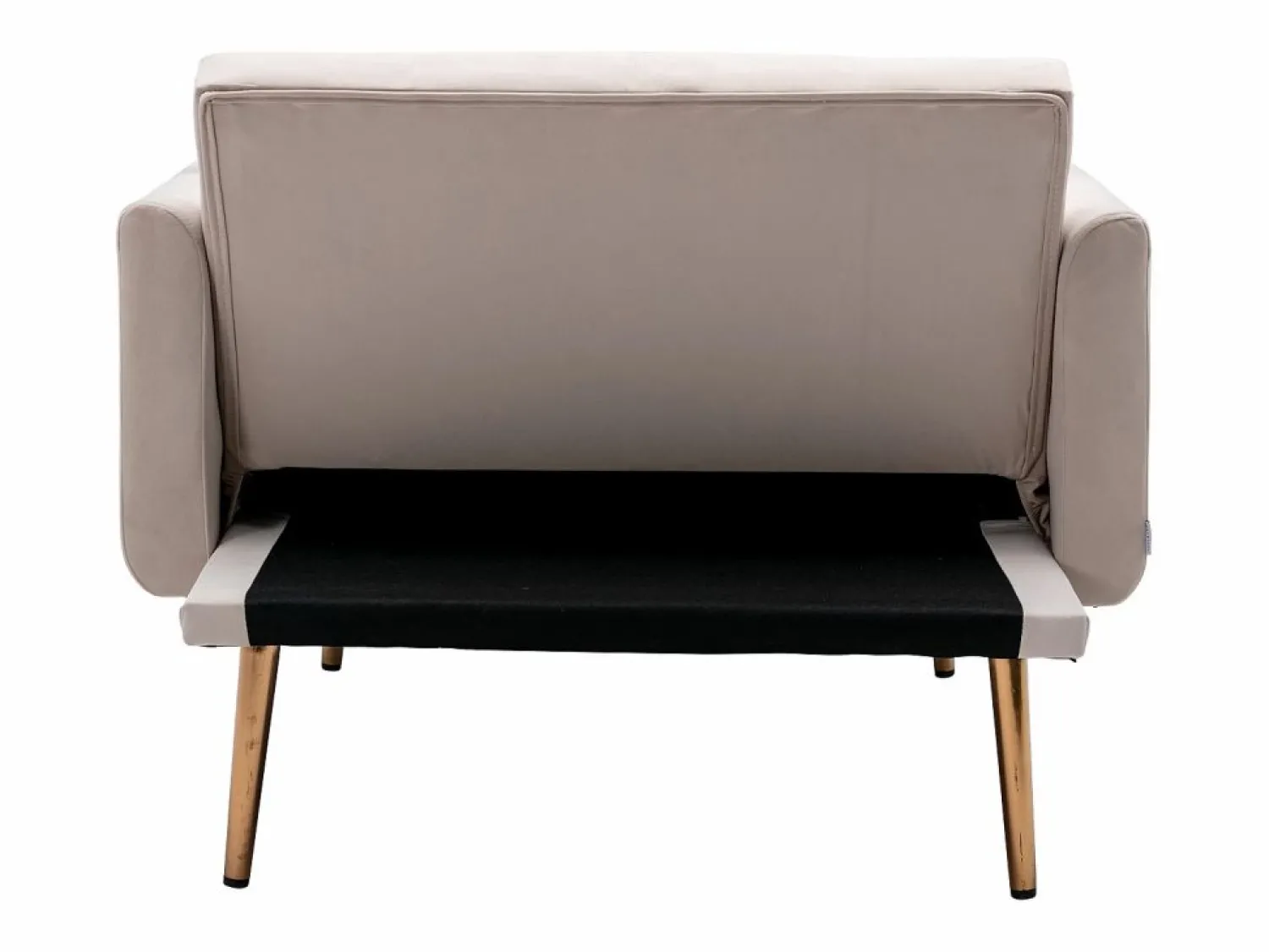 Hauss Spole Sillón convertible en terciopelo con respaldo regulable en 3 posiciones 165x90x77cm Beige
